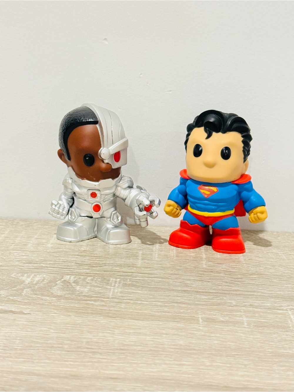 DC Justice League Little People Cyborg & Superman Action Figure Lot Fisher Price